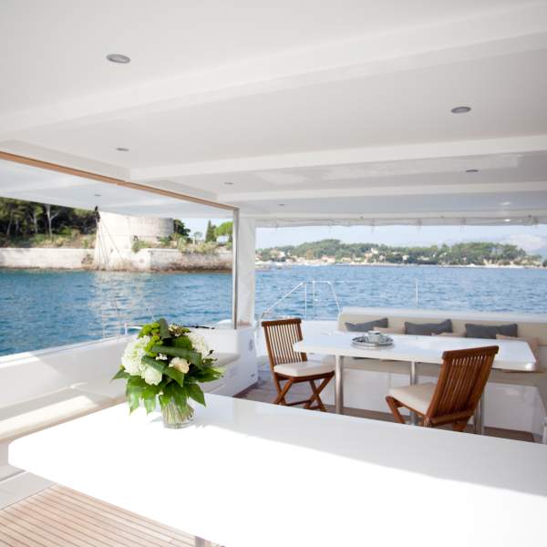 The flybridge offers a magnificent panoramic view