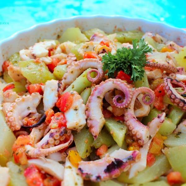 Une spécialité Croate: la salade de poulpe