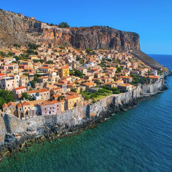 Monemvasia, a fortified city perched above the sea