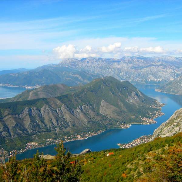 Aerial view of the Bay of Kotor