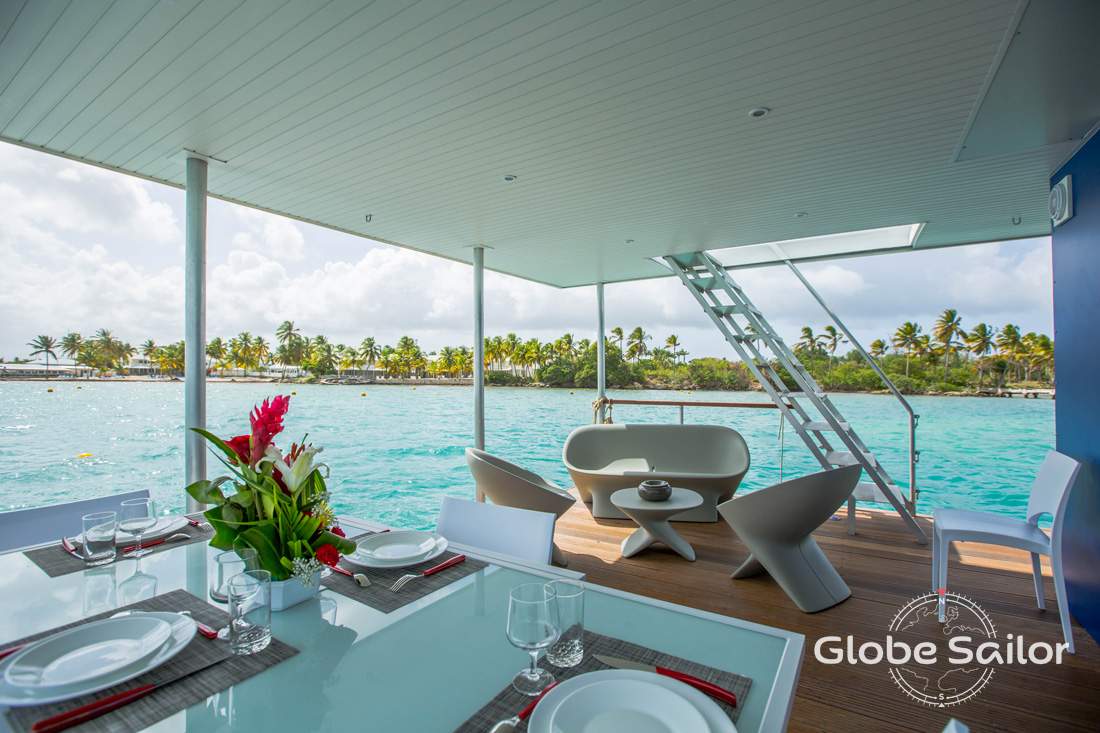 Enjoy your lunch with a view of the Caribbean Sea