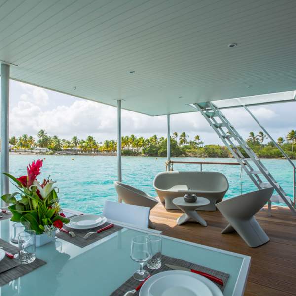 Enjoy your lunch with a view of the Caribbean Sea