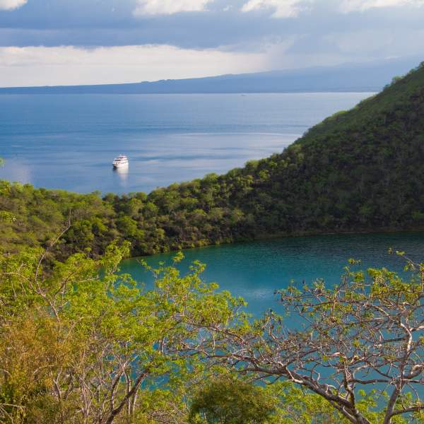 The remarkable Lake Darwin at Tagus Cove