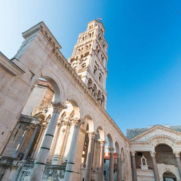 The famous bell tower in Split
