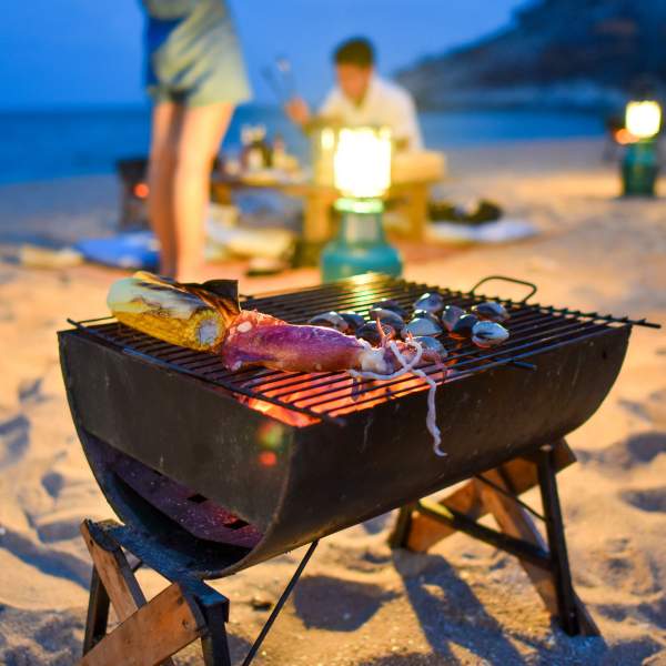 Relax on the beach with a barbecue