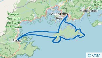 Sailing route in Brazil from Angre dos Reis