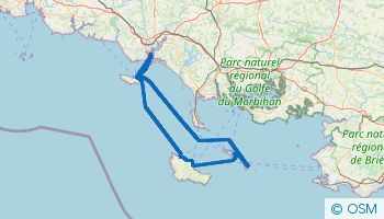 Sailing route from Lorient (Kernevel)